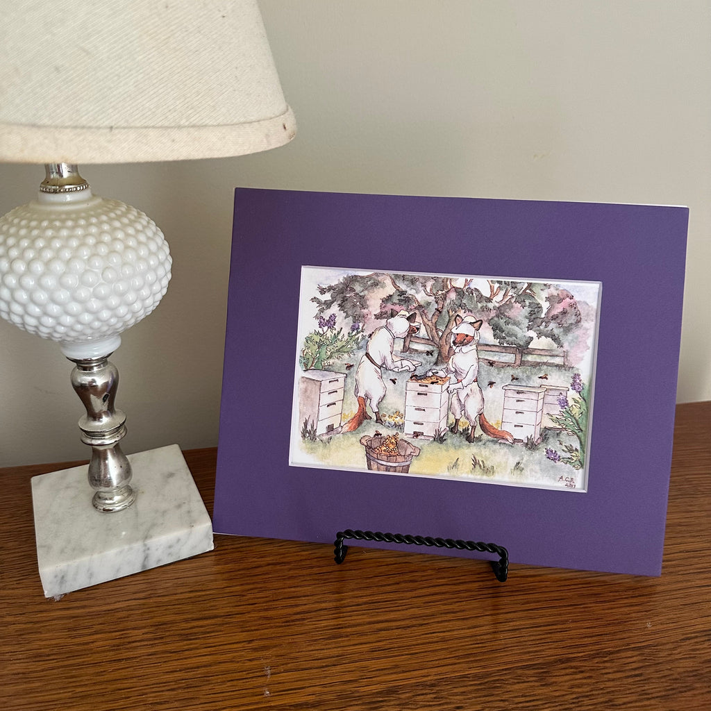 Whimsical Animals 5x7 Print with 8x10 Mat: Beekeepers