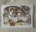Whimsical Animals Foxes and Bees 5x7 Blank Watercolor Card: Beekeepers