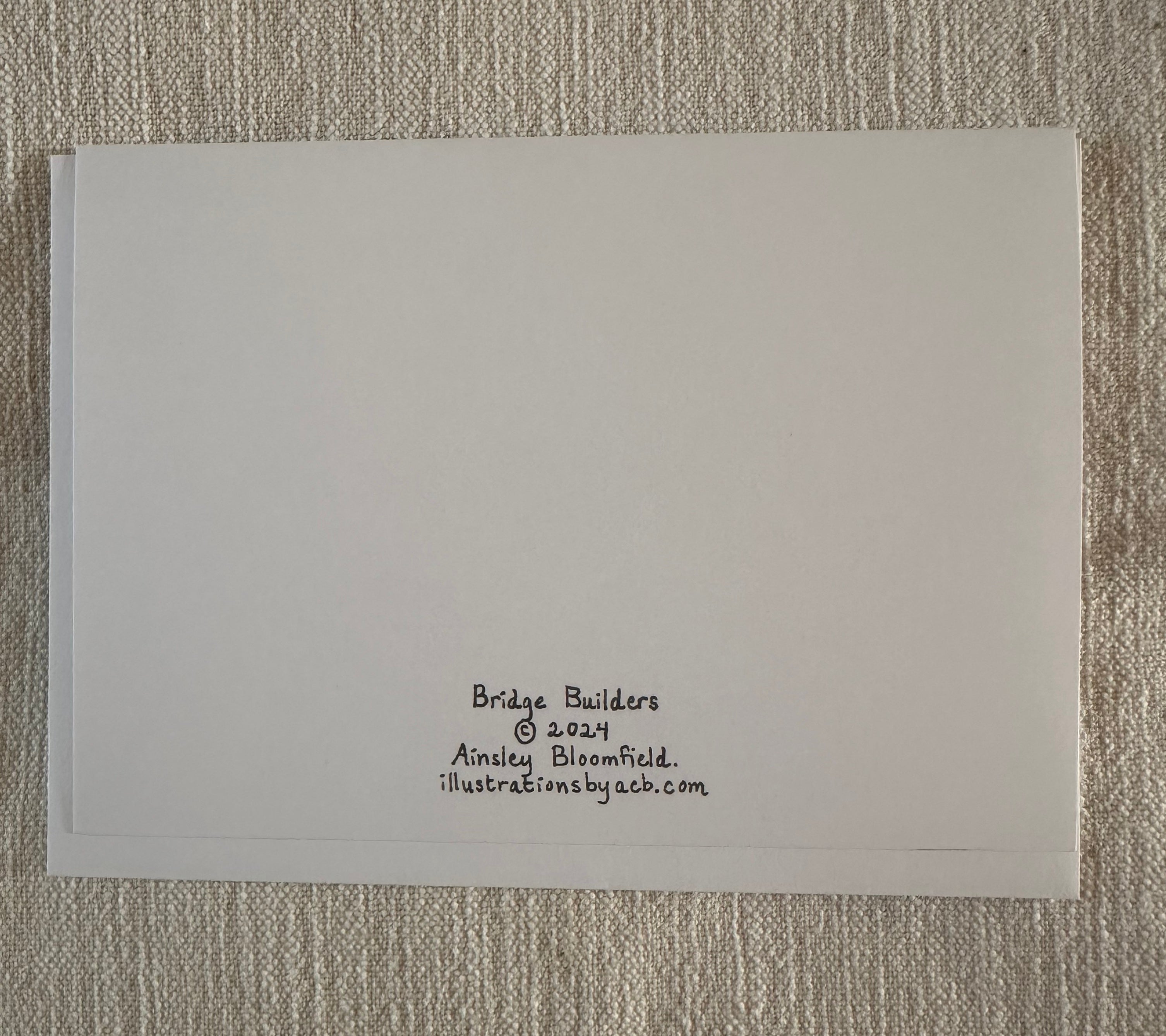 Whimsical Animals Beavers 5x7 Blank Watercolor Card: Bridge Builders