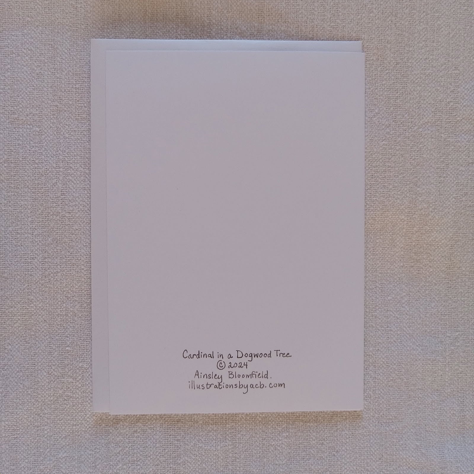 Bird Garden 5x7 Blank Watercolor Card: Cardinal in a Dogwood Tree