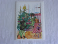Whimsical Animals Puppies 5x7 Blank Watercolor Card: Christmas Morning