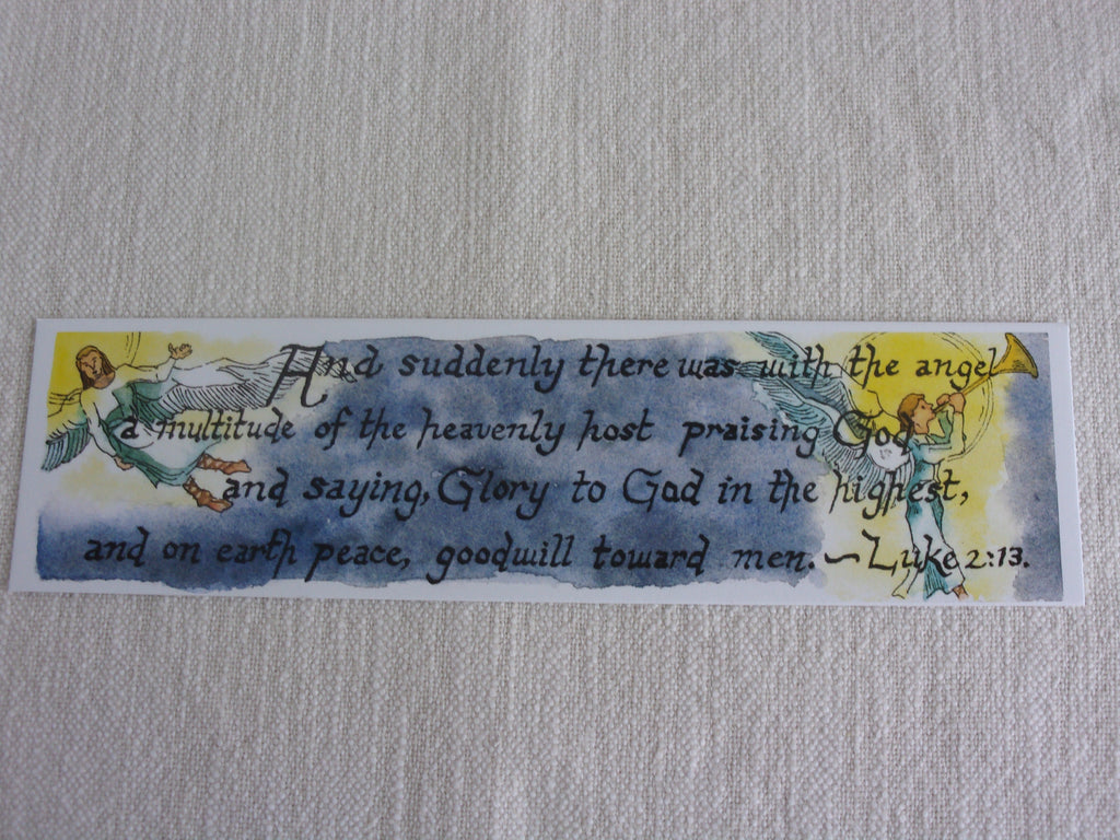 Bible Calligraphy Watercolor 2x8 Bookmarks Set of 3: Story of Christmas
