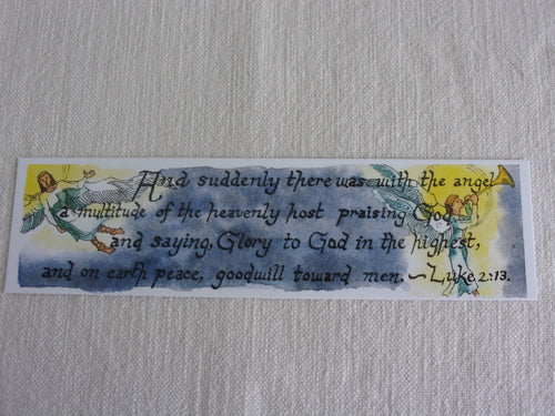 Bible Calligraphy Watercolor 2x8 Bookmarks Set of 3: Story of Christmas