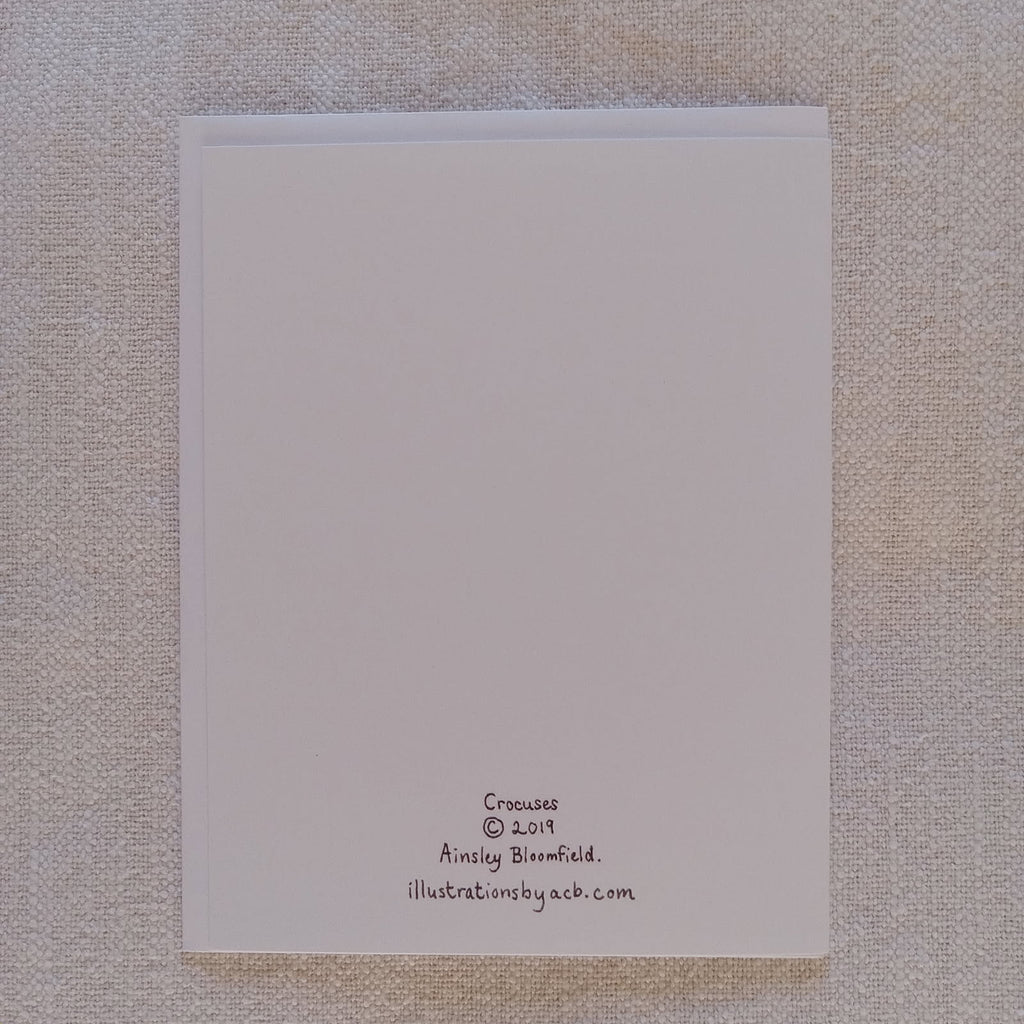 Garden Flowers 4x5 Blank Watercolor Card: Crocuses