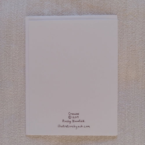 Garden Flowers 4x5 Blank Watercolor Card: Crocuses