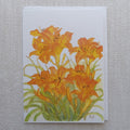 Garden Flowers 5x7 Blank Watercolor Card: Daylilies