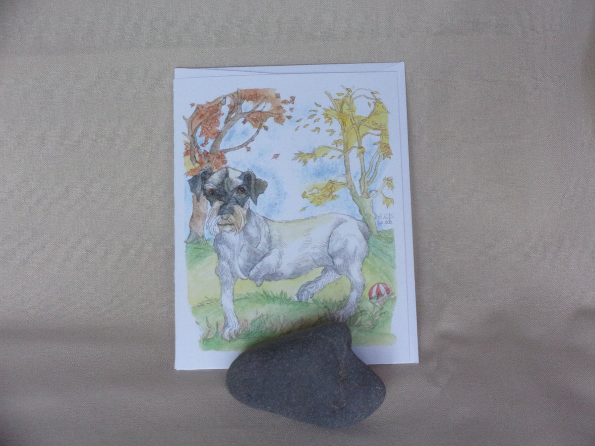 Whimsical Animal Rescue Benefit 4x5 Blank Watercolor Card: Faolon