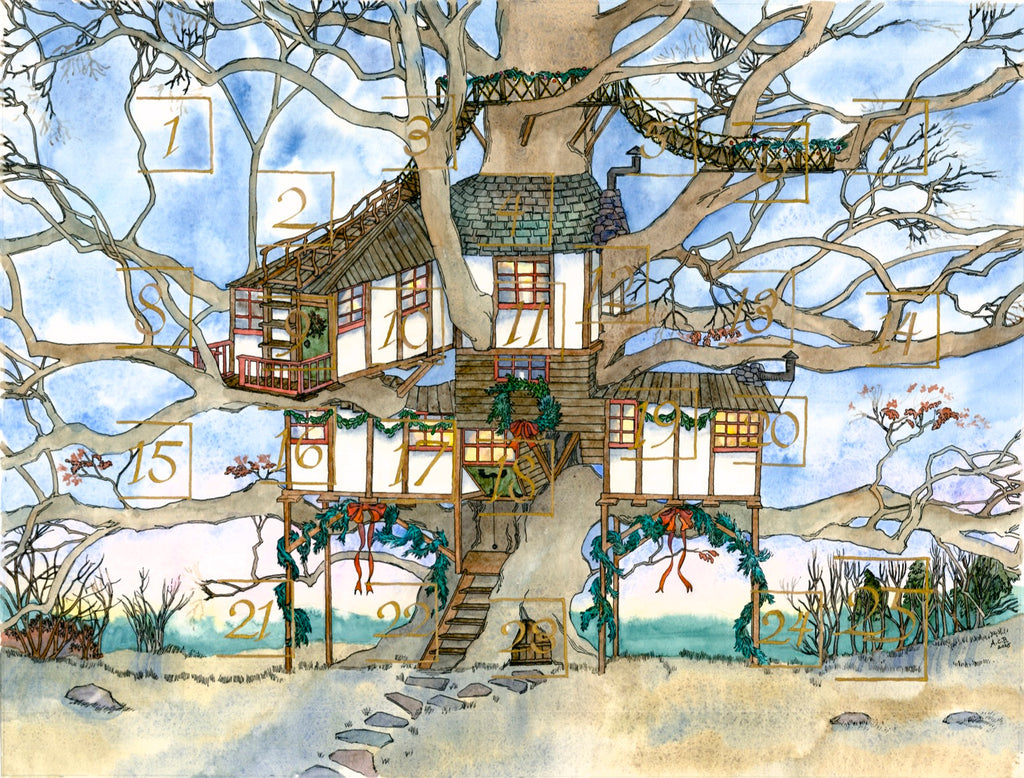 Festive Treehouse 16x20 Lift the Flap Advent Calendar