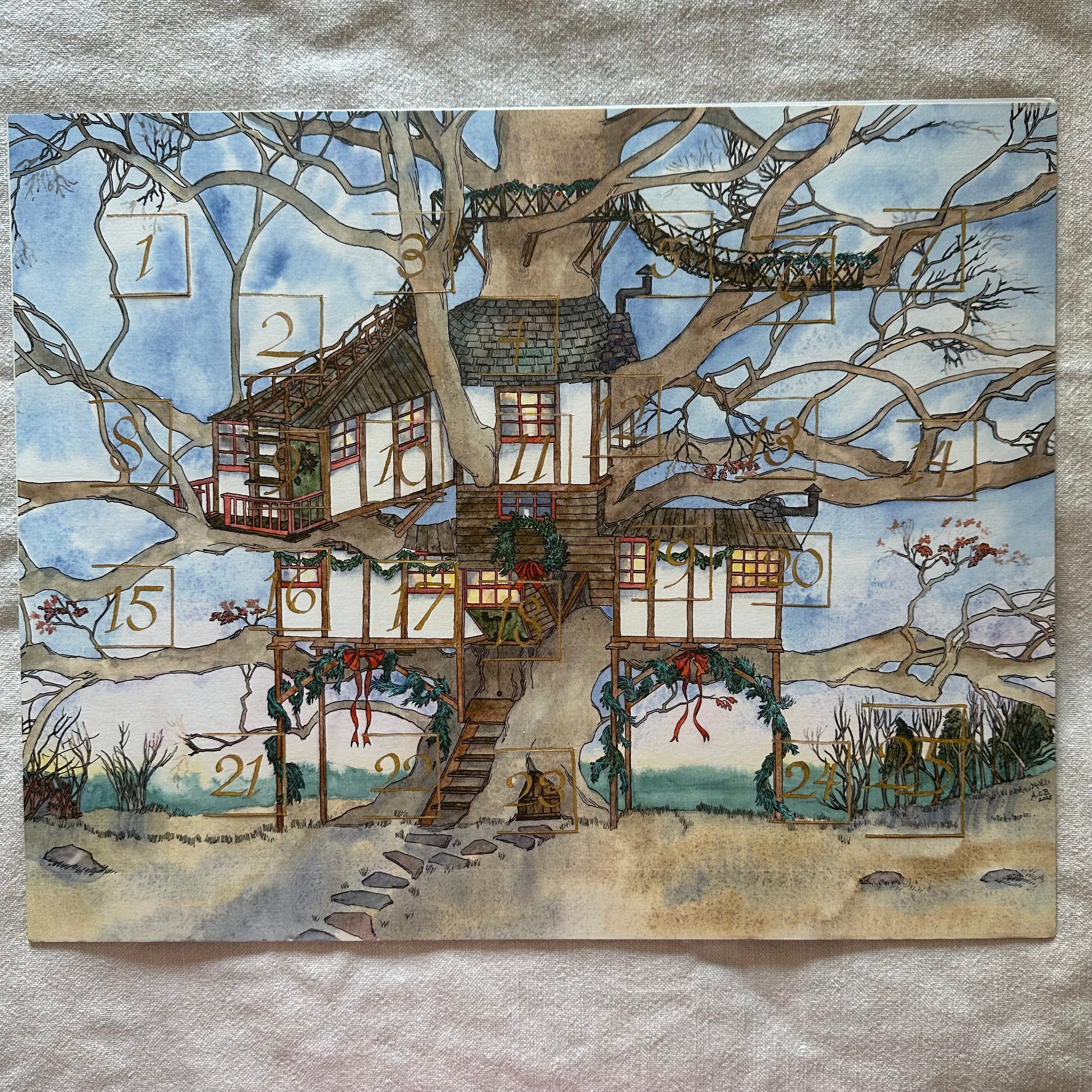 Festive Treehouse 16x20 Lift the Flap Advent Calendar