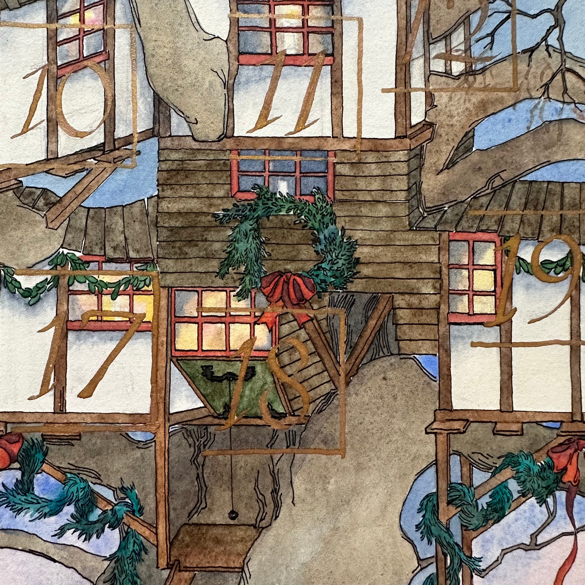 Festive Treehouse 16x20 Lift the Flap Advent Calendar