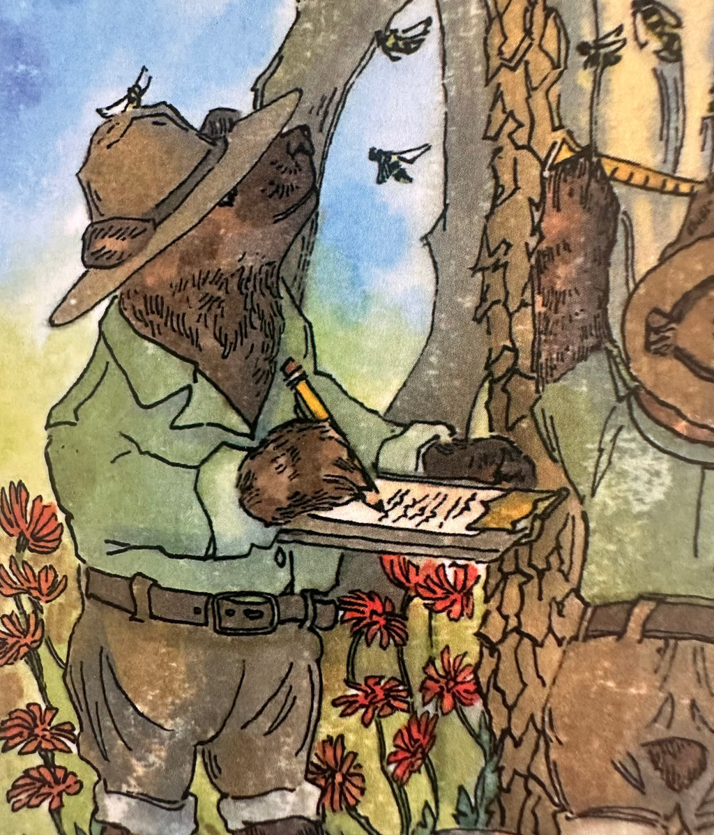 Whimsical Animal Bears 4x5 Blank Watercolor Card: Field Research