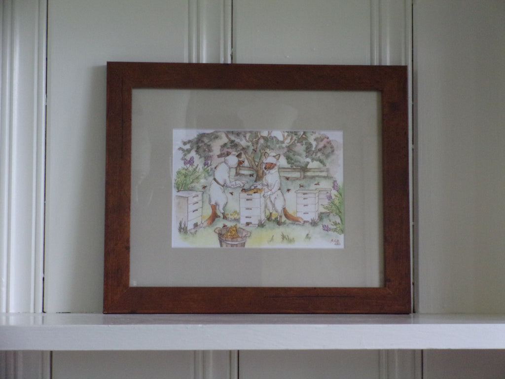 Whimsical Animals 5x7 Print with 8x10 Mat: Beekeepers