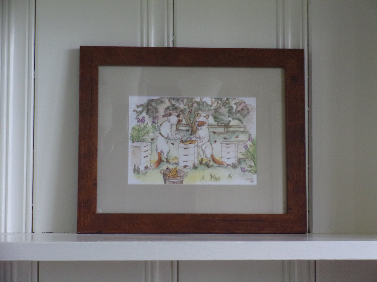 Whimsical Animals 5x7 Print with 8x10 Mat: Beekeepers