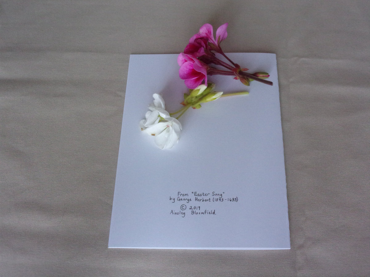 Vintage Flower Girl 5x7 Watercolor Blank Card: From Easter Song