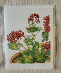 Garden Flowers 4x5 Blank Watercolor Card: Geraniums