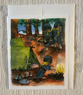 Whimsical Animals Dogs 4x5 Blank Watercolor Card: Hound Scouts