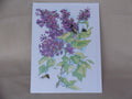 Garden Flowers and Bees 5x7 Blank Watercolor Card: Lilac Clusters