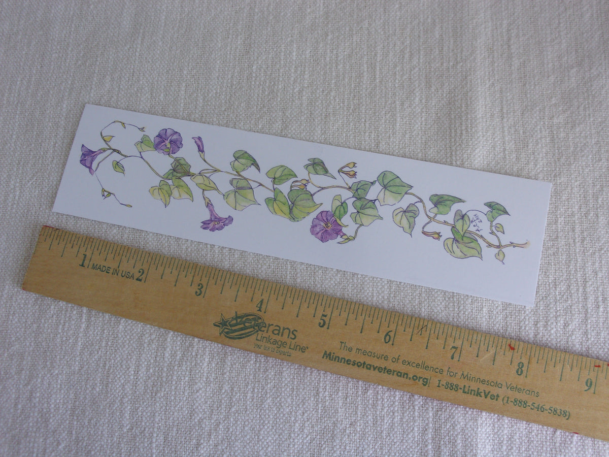 Garden Flowers Watercolor 2x8 Bookmarks Set of 3: Peony, Redbud, Morning Glory