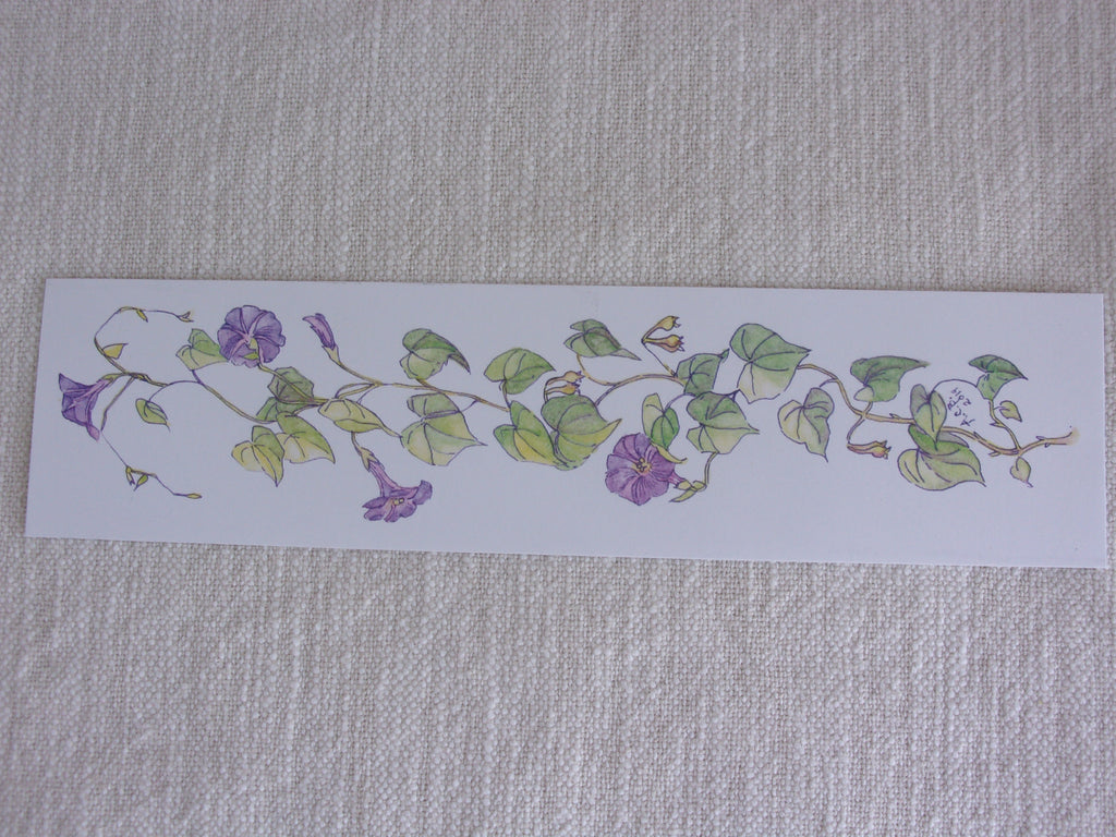 Garden Flowers Watercolor 2x8 Bookmarks Set of 3: Peony, Redbud, Morning Glory