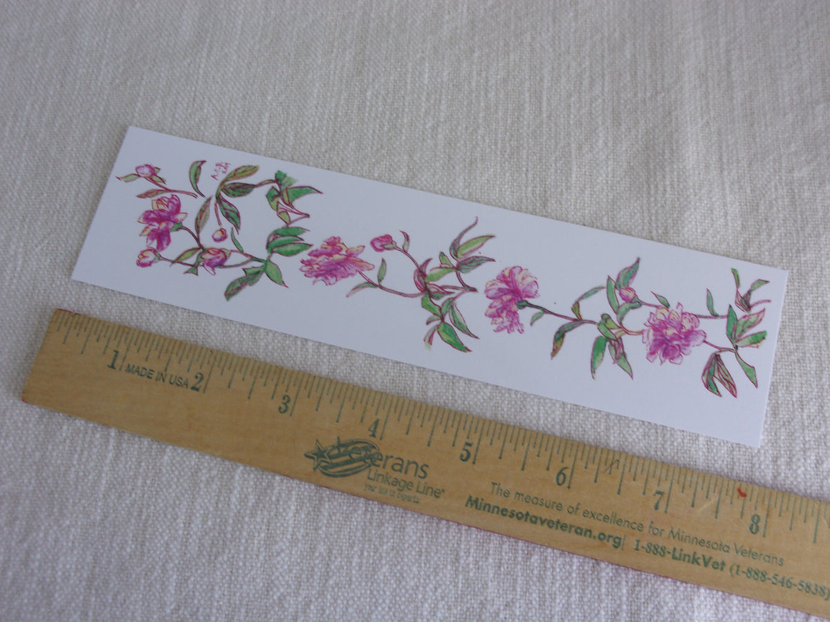 Garden Flowers Watercolor 2x8 Bookmarks Set of 3: Peony, Redbud, Morning Glory