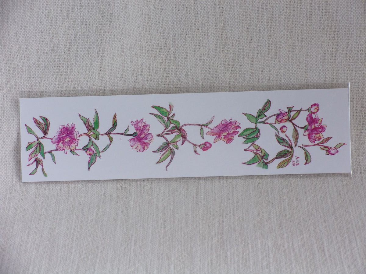 Garden Flowers Watercolor 2x8 Bookmarks Set of 3: Peony, Redbud, Morning Glory