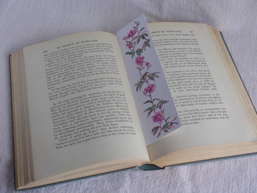 Garden Flowers Watercolor 2x8 Bookmarks Set of 3: Peony, Redbud, Morning Glory