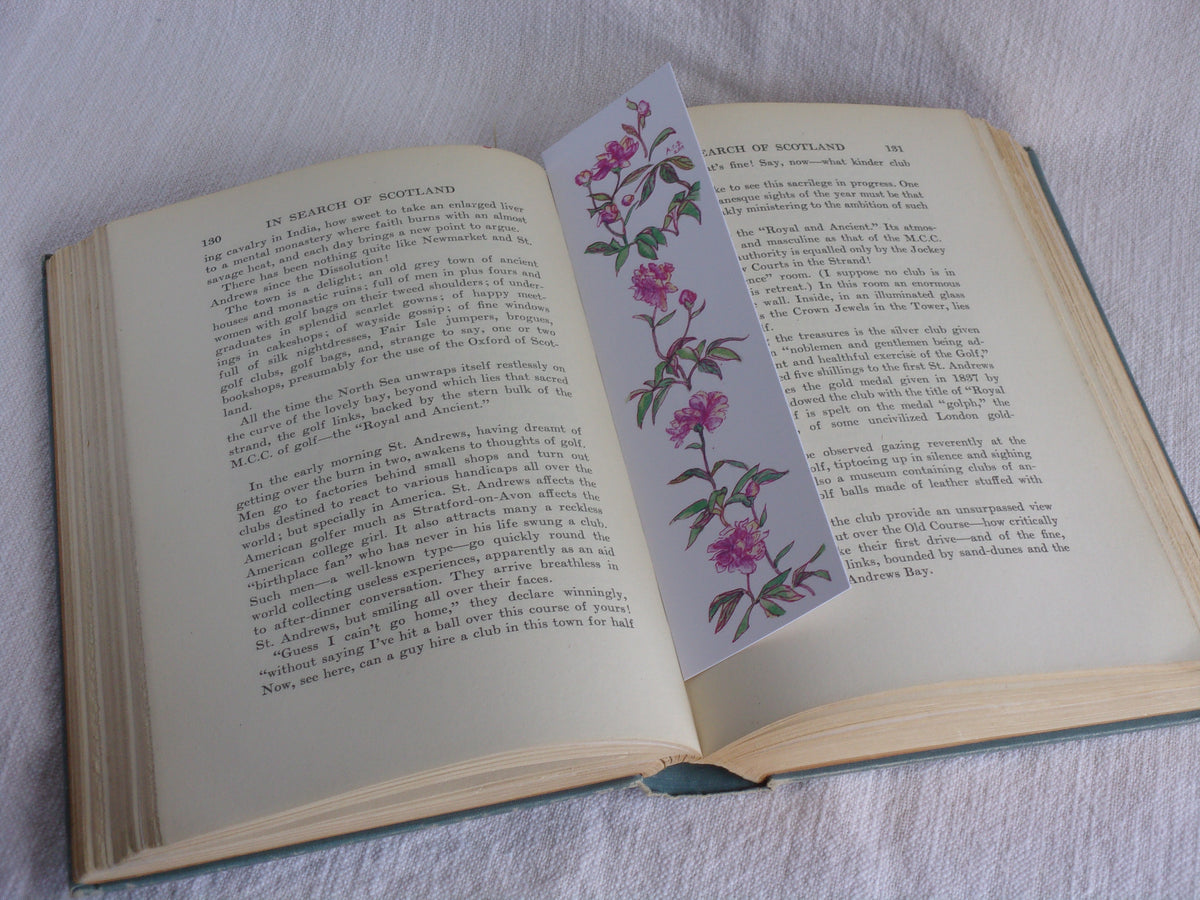 Garden Flowers Watercolor 2x8 Bookmarks Set of 3: Peony, Redbud, Morning Glory