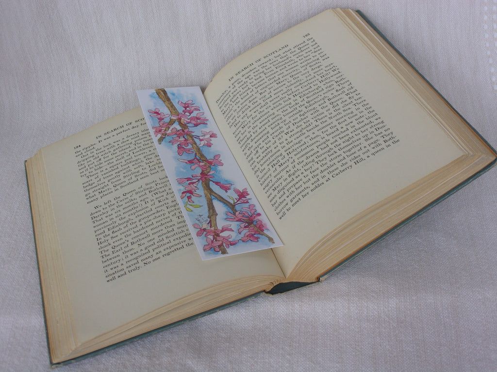 Garden Flowers Watercolor 2x8 Bookmarks Set of 3: Peony, Redbud, Morning Glory