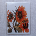 Garden Flowers Blank 5x7 Watercolor Card: Sunflowers in Two Tones