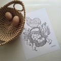 Free Spring Chickens Coloring Page