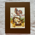 Whimsical Animals Birds 5x7 Card with 8x10 Mat: Spring Chickens