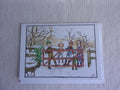 Vintage Children in the Snow 5x7 Blank Watercolor Card: Winter Afternoon
