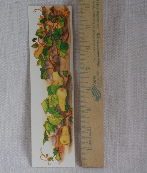 Autumn Garden Colorful 2x8 Watercolor Bookmark: Winter Squash