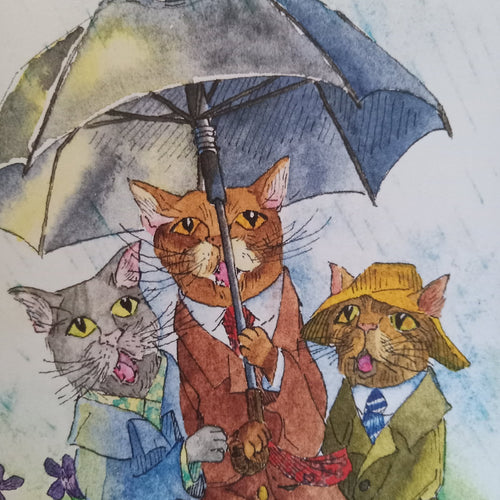 April Showers 5x7 Blank Card